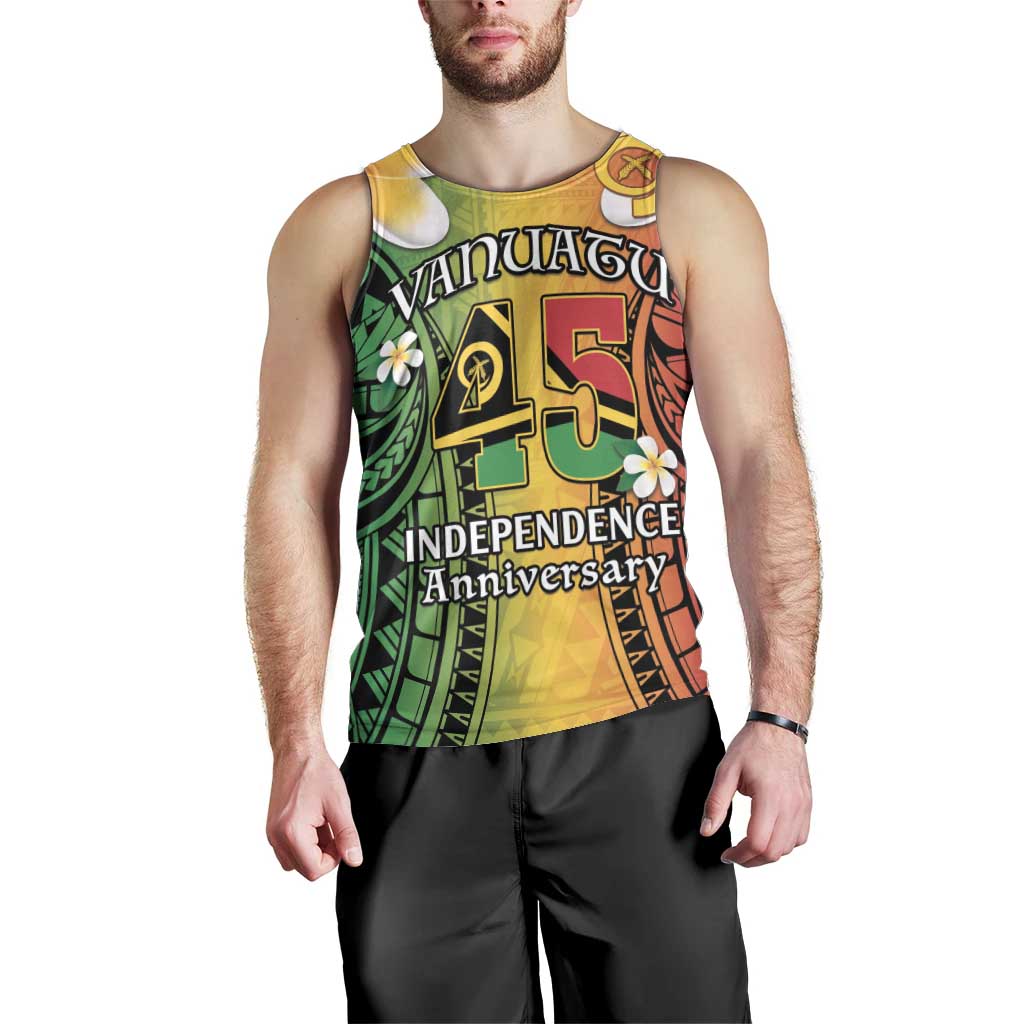 Vanuatu Independence Day Men Tank Top Long God Yumi Stanap Happy 45th Anniversary LT14 - Polynesian Pride