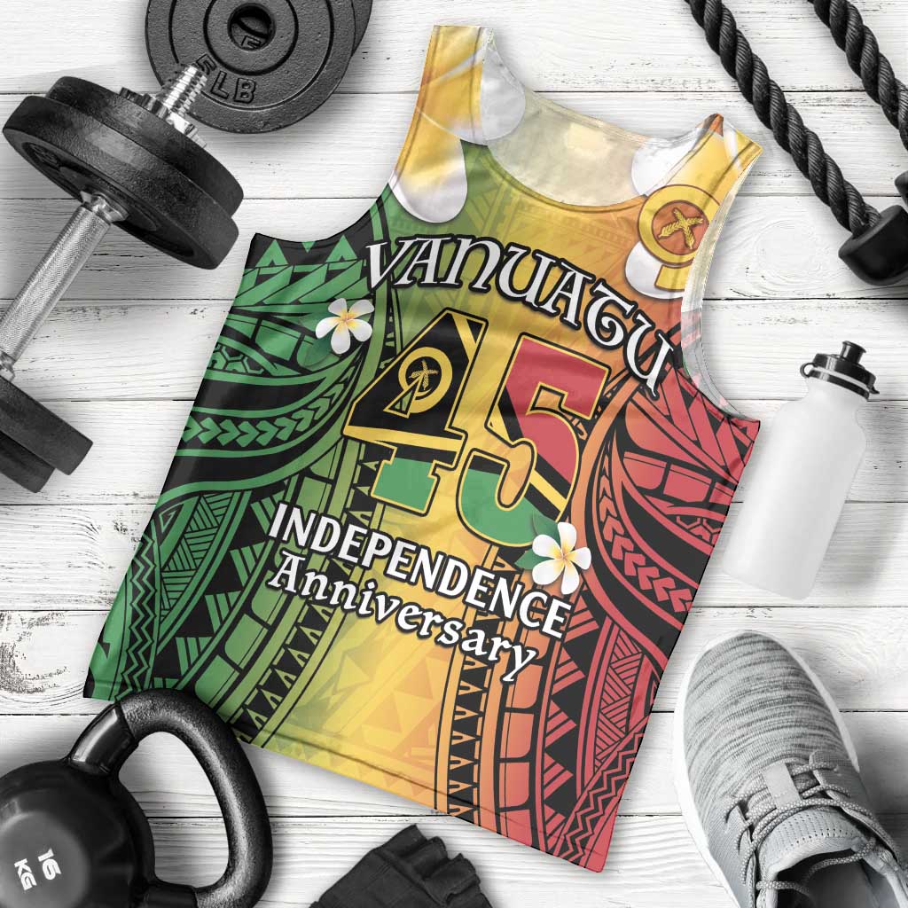 Vanuatu Independence Day Men Tank Top Long God Yumi Stanap Happy 45th Anniversary LT14 - Polynesian Pride