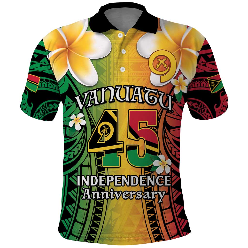 Vanuatu Independence Day Polo Shirt Long God Yumi Stanap Happy 45th Anniversary LT14