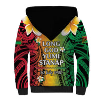 Vanuatu Independence Day Sherpa Hoodie Long God Yumi Stanap Happy 45th Anniversary LT14 - Polynesian Pride