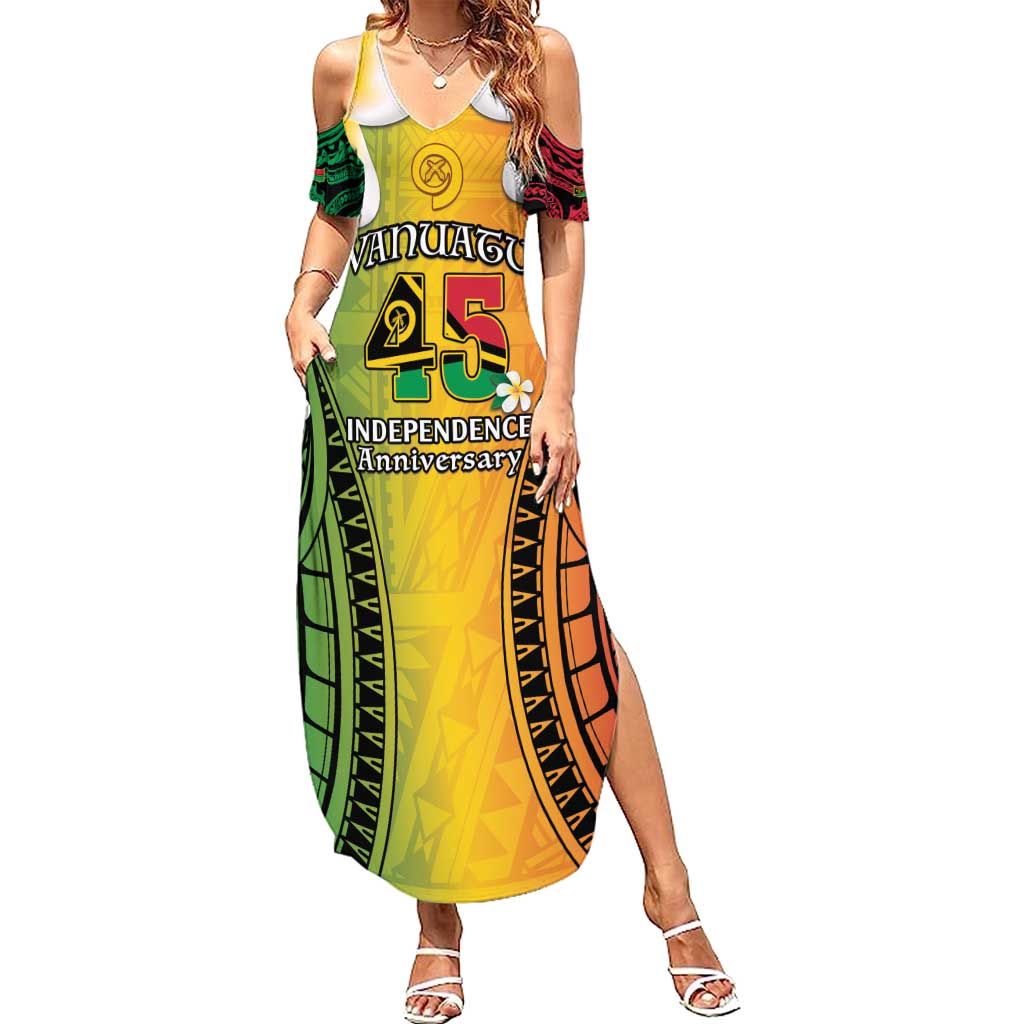 Vanuatu Independence Day Summer Maxi Dress Long God Yumi Stanap Happy 45th Anniversary LT14 Women Reggae - Polynesian Pride