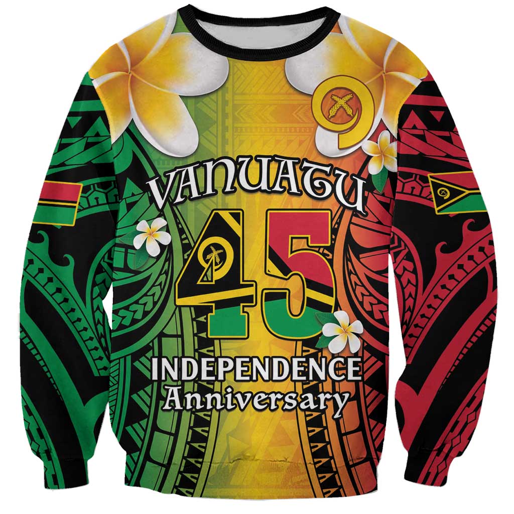 Vanuatu Independence Day Sweatshirt Long God Yumi Stanap Happy 45th Anniversary LT14 Unisex Reggae - Polynesian Pride