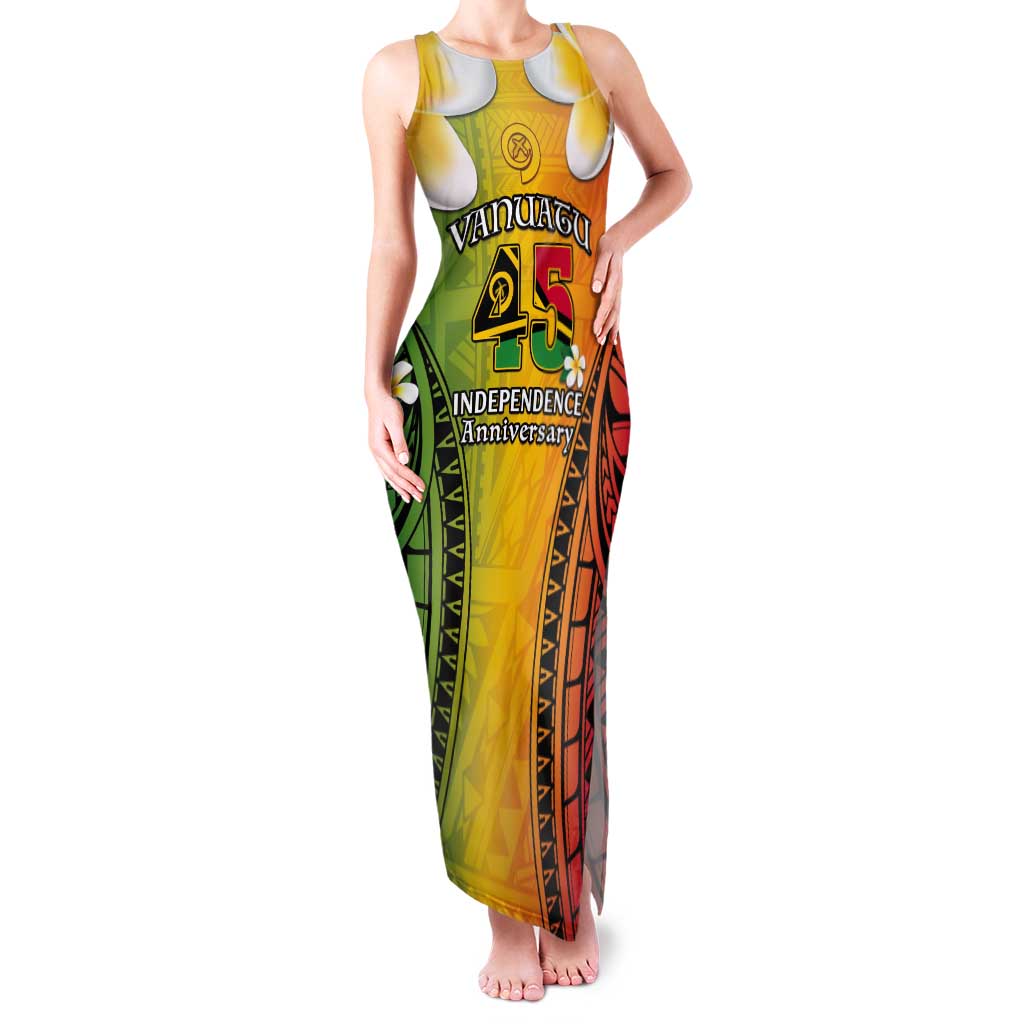 Vanuatu Independence Day Tank Maxi Dress Long God Yumi Stanap Happy 45th Anniversary LT14 Women Reggae - Polynesian Pride