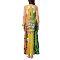 Vanuatu Independence Day Tank Maxi Dress Long God Yumi Stanap Happy 45th Anniversary LT14 - Polynesian Pride
