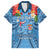 Fiji Day Family Matching Long Sleeve Bodycon Dress and Hawaiian Shirt Happy 54 Years Of Independence Tapa Pattern Blue