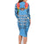 Fiji Day Family Matching Long Sleeve Bodycon Dress and Hawaiian Shirt Happy 54 Years Of Independence Tapa Pattern Blue