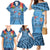 Fiji Day Family Matching Mermaid Dress and Hawaiian Shirt Happy 54 Years Of Independence Tapa Pattern Blue