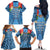 Fiji Day Family Matching Off The Shoulder Long Sleeve Dress and Hawaiian Shirt Happy 54 Years Of Independence Tapa Pattern Blue