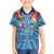 Fiji Day Family Matching Off Shoulder Short Dress and Hawaiian Shirt Happy 54 Years Of Independence Tapa Pattern Blue