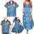 Fiji Day Family Matching Summer Maxi Dress and Hawaiian Shirt Happy 54 Years Of Independence Tapa Pattern Blue