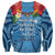 Fiji Day Sweatshirt Happy 54 Years Of Independence Tapa Pattern Blue