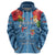 Fiji Day Zip Hoodie Happy 54 Years Of Independence Tapa Pattern Blue
