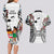 Fiji Day Couples Matching Long Sleeve Bodycon Dress and Hawaiian Shirt Happy 54 Years Of Independence Tapa Pattern White