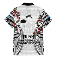 Fiji Day Family Matching Mermaid Dress and Hawaiian Shirt Happy 54 Years Of Independence Tapa Pattern White