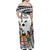 Fiji Day Family Matching Off Shoulder Maxi Dress and Hawaiian Shirt Happy 54 Years Of Independence Tapa Pattern White