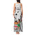 Fiji Day Tank Maxi Dress Happy 54 Years Of Independence Tapa Pattern White