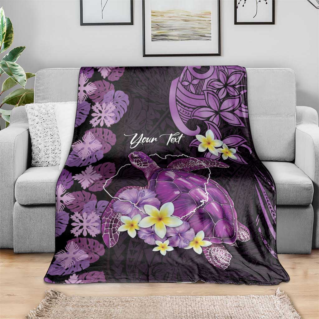 Personalised Aloha Hawaii Kauai Island Blanket Garden Isle Map Sea Turtle Plumeria LT14 - Polynesian Pride