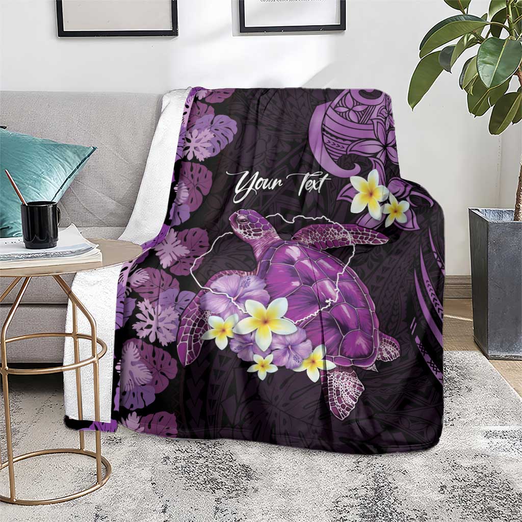 Personalised Aloha Hawaii Kauai Island Blanket Garden Isle Map Sea Turtle Plumeria LT14 - Polynesian Pride
