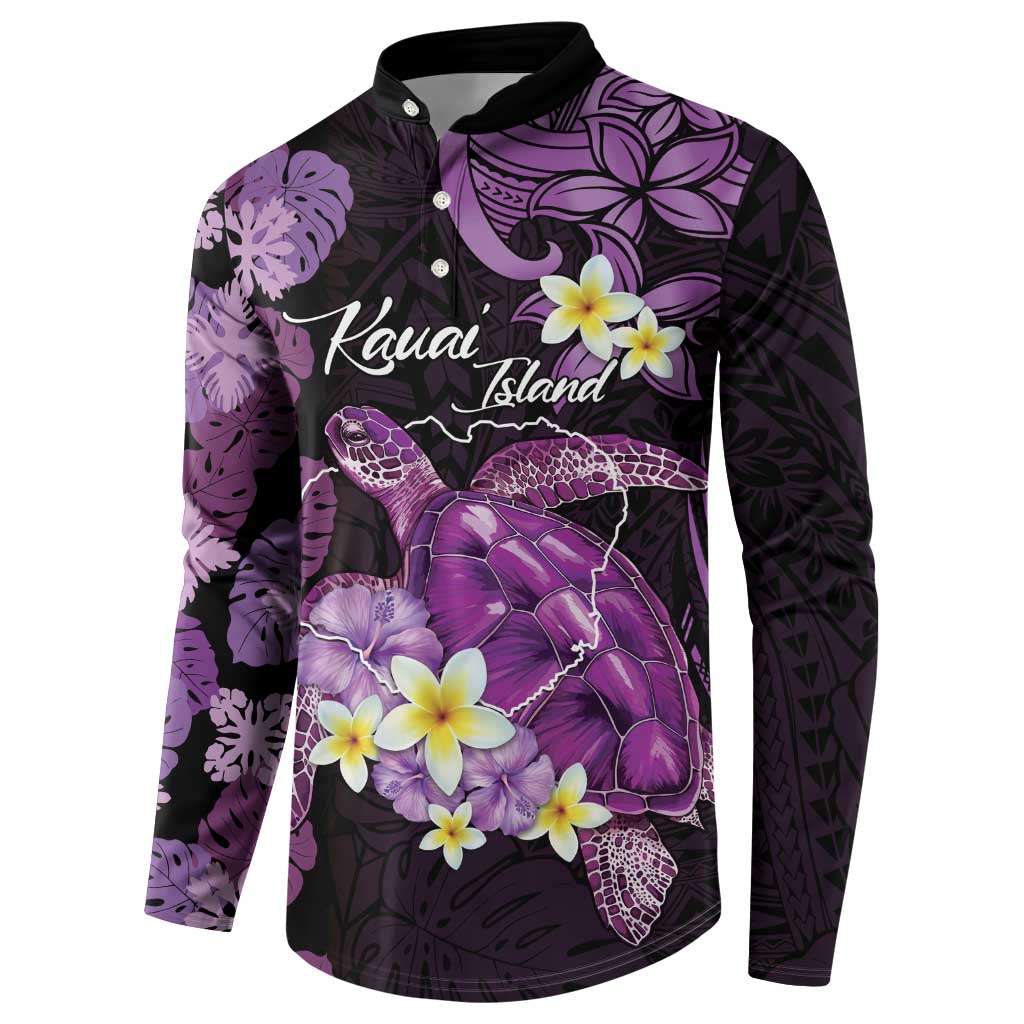 Personalised Aloha Hawaii Kauai Island Button Sweatshirt Garden Isle Map Sea Turtle Plumeria LT14 - Polynesian Pride