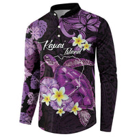 Personalised Aloha Hawaii Kauai Island Button Sweatshirt Garden Isle Map Sea Turtle Plumeria LT14 - Polynesian Pride