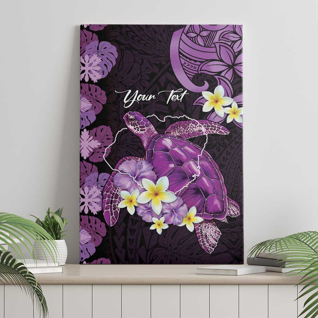 Personalised Aloha Hawaii Kauai Island Canvas Wall Art Garden Isle Map Sea Turtle Plumeria LT14 - Polynesian Pride