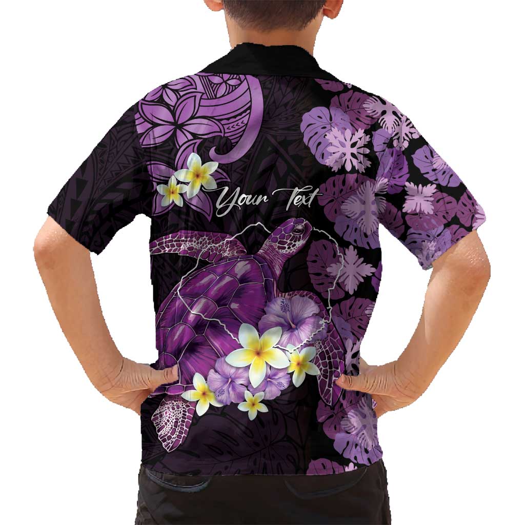 Personalised Aloha Hawaii Kauai Island Family Matching Off Shoulder Maxi Dress and Hawaiian Shirt Garden Isle Map Sea Turtle Plumeria