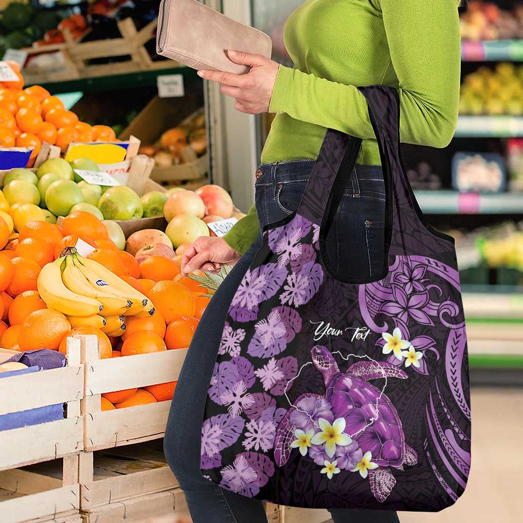 Personalised Aloha Hawaii Kauai Island Grocery Bag Garden Isle Map Sea Turtle Plumeria