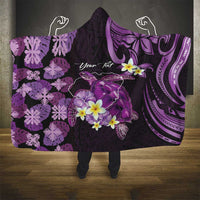 Personalised Aloha Hawaii Kauai Island Hooded Blanket Garden Isle Map Sea Turtle Plumeria LT14 - Polynesian Pride