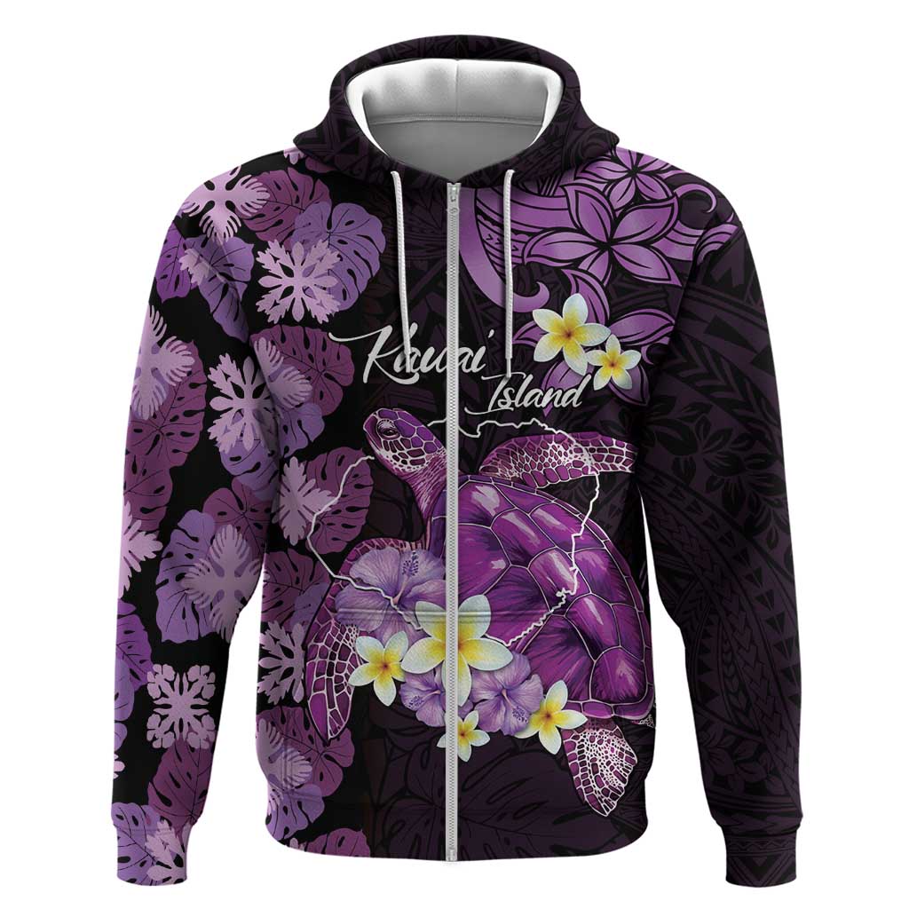 Personalised Aloha Hawaii Kauai Island Hoodie Garden Isle Map Sea Turtle Plumeria