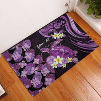 Personalised Aloha Hawaii Kauai Island Rubber Doormat Garden Isle Map Sea Turtle Plumeria LT14 - Polynesian Pride