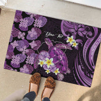 Personalised Aloha Hawaii Kauai Island Rubber Doormat Garden Isle Map Sea Turtle Plumeria LT14 - Polynesian Pride
