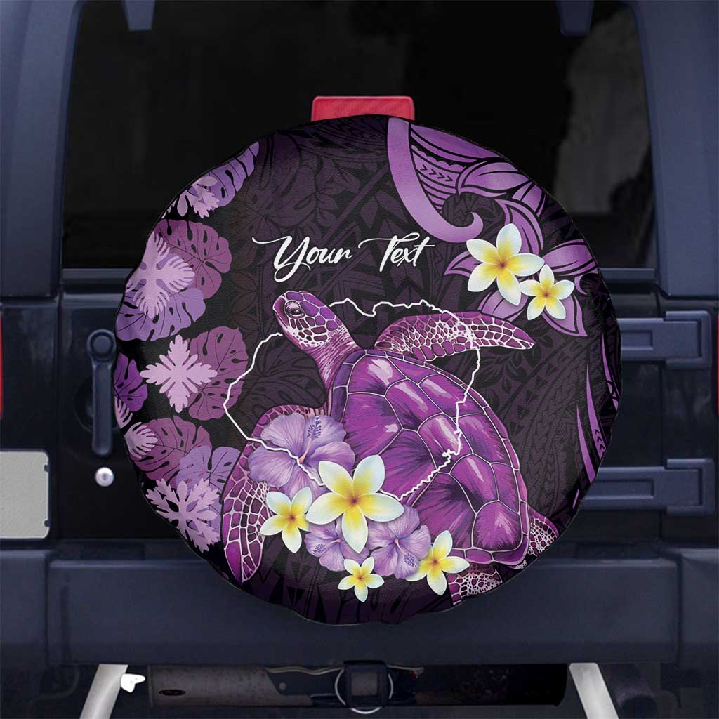 Personalised Aloha Hawaii Kauai Island Spare Tire Cover Garden Isle Map Sea Turtle Plumeria
