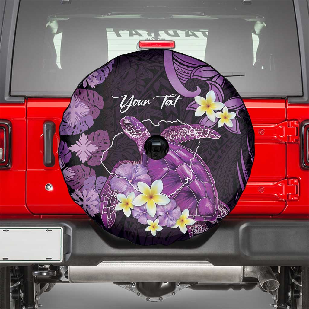 Personalised Aloha Hawaii Kauai Island Spare Tire Cover Garden Isle Map Sea Turtle Plumeria