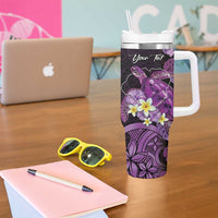 Personalised Aloha Hawaii Kauai Island Tumbler With Handle Garden Isle Map Sea Turtle Plumeria LT14 - Polynesian Pride