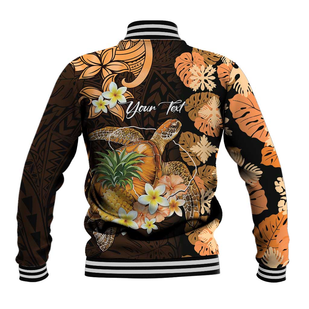 Personalised Aloha Hawaii Lanai Island Baseball Jacket Pineapple Isle Map Sea Turtle Plumeria LT14 - Polynesian Pride