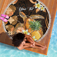 Personalised Aloha Hawaii Lanai Island Beach Blanket Pineapple Isle Map Sea Turtle Plumeria LT14 - Polynesian Pride