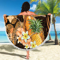 Personalised Aloha Hawaii Lanai Island Beach Blanket Pineapple Isle Map Sea Turtle Plumeria LT14 - Polynesian Pride