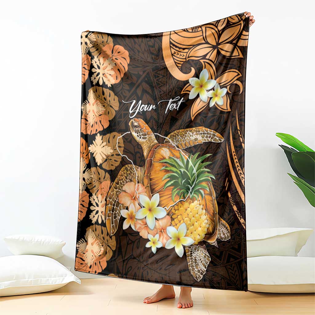Personalised Aloha Hawaii Lanai Island Blanket Pineapple Isle Map Sea Turtle Plumeria LT14 - Polynesian Pride