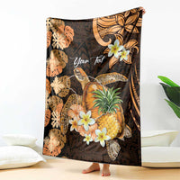 Personalised Aloha Hawaii Lanai Island Blanket Pineapple Isle Map Sea Turtle Plumeria LT14 - Polynesian Pride