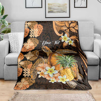 Personalised Aloha Hawaii Lanai Island Blanket Pineapple Isle Map Sea Turtle Plumeria LT14 - Polynesian Pride