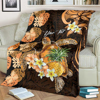 Personalised Aloha Hawaii Lanai Island Blanket Pineapple Isle Map Sea Turtle Plumeria LT14 - Polynesian Pride