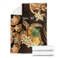Personalised Aloha Hawaii Lanai Island Blanket Pineapple Isle Map Sea Turtle Plumeria LT14 - Polynesian Pride