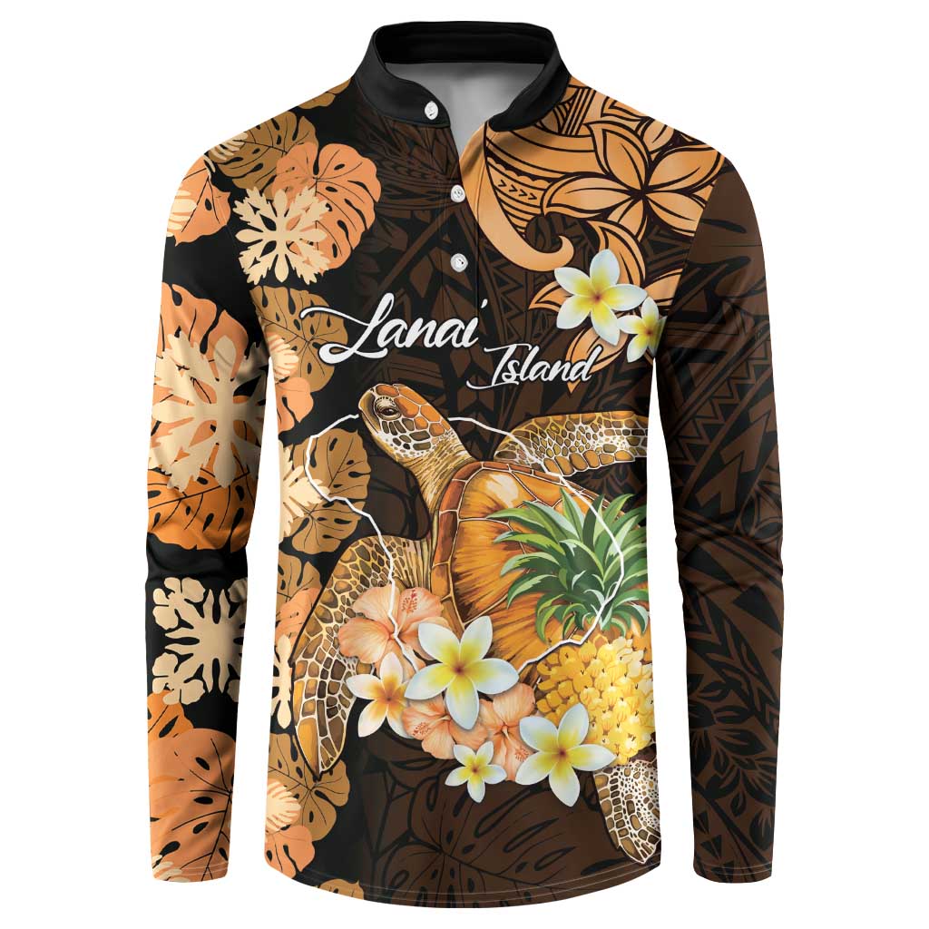 Personalised Aloha Hawaii Lanai Island Button Sweatshirt Pineapple Isle Map Sea Turtle Plumeria LT14 Orange - Polynesian Pride