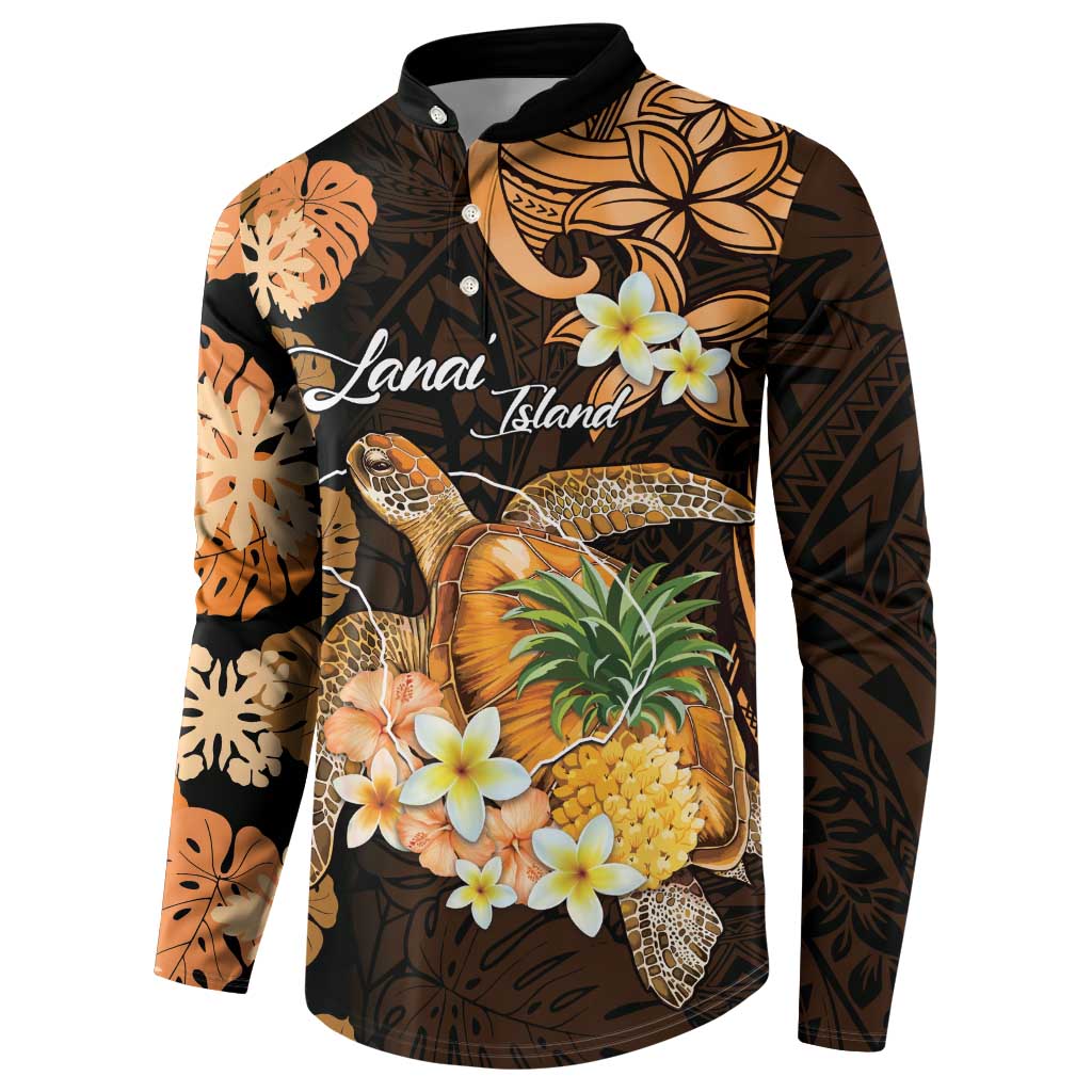 Personalised Aloha Hawaii Lanai Island Button Sweatshirt Pineapple Isle Map Sea Turtle Plumeria LT14 - Polynesian Pride