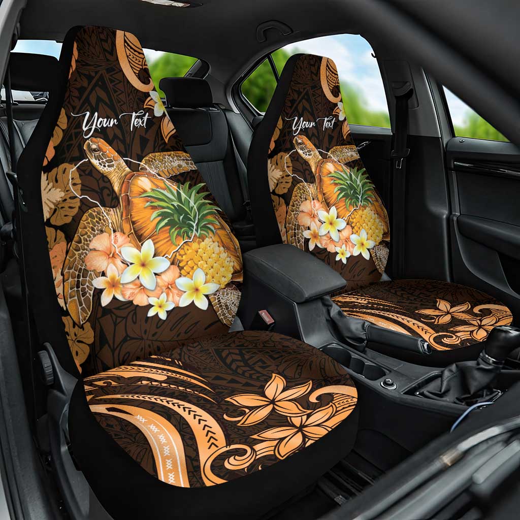 Personalised Aloha Hawaii Lanai Island Car Seat Cover Pineapple Isle Map Sea Turtle Plumeria