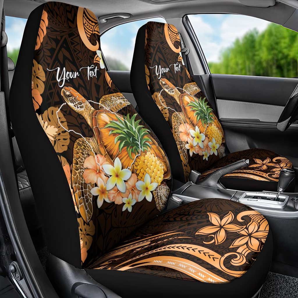 Personalised Aloha Hawaii Lanai Island Car Seat Cover Pineapple Isle Map Sea Turtle Plumeria