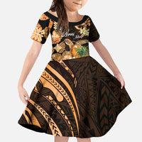 Personalised Aloha Hawaii Lanai Island Family Matching Mermaid Dress and Hawaiian Shirt Pineapple Isle Map Sea Turtle Plumeria