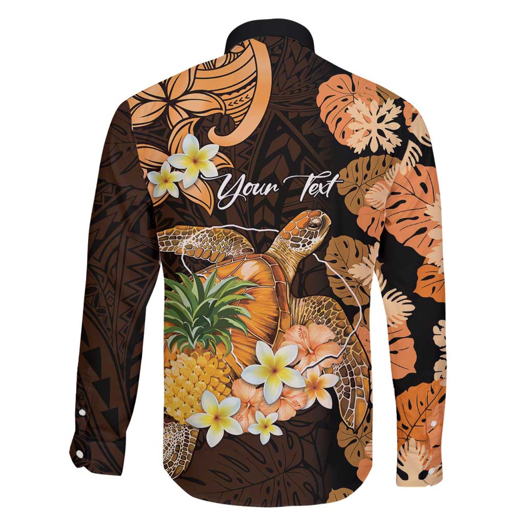 Personalised Aloha Hawaii Lanai Island Family Matching Puletasi and Hawaiian Shirt Pineapple Isle Map Sea Turtle Plumeria