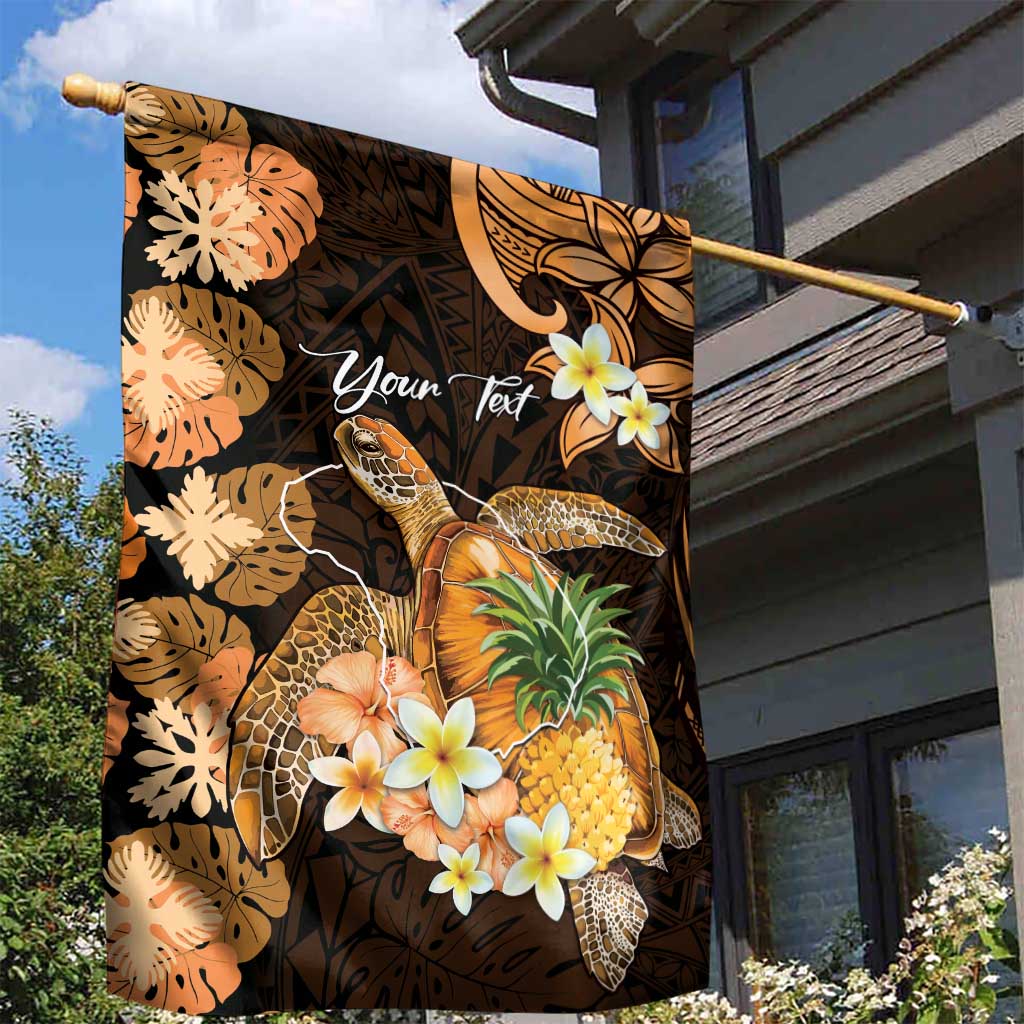 Personalised Aloha Hawaii Lanai Island Garden Flag Pineapple Isle Map Sea Turtle Plumeria LT14 - Polynesian Pride