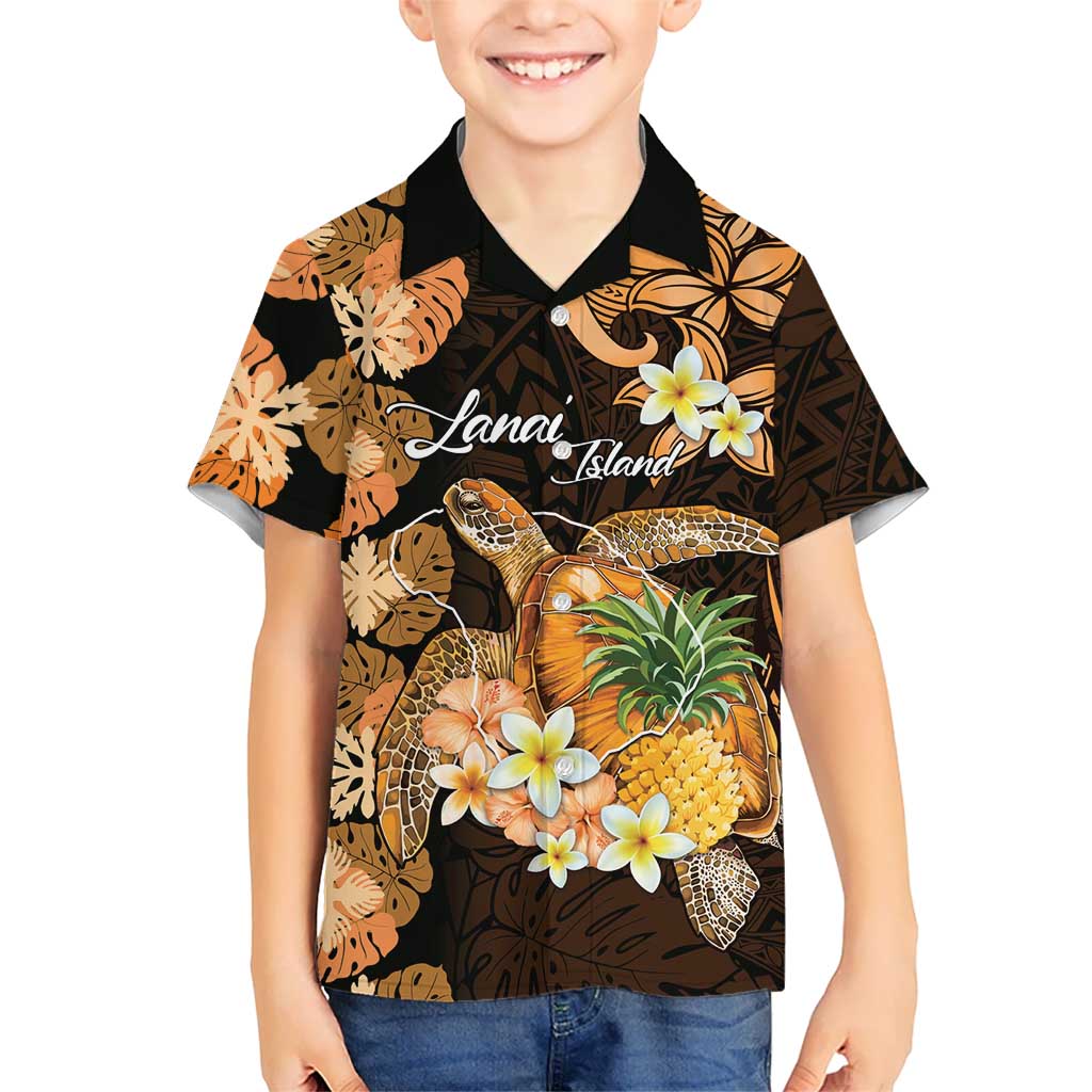 Personalised Aloha Hawaii Lanai Island Hawaiian Shirt Pineapple Isle Map Sea Turtle Plumeria LT14 - Polynesian Pride